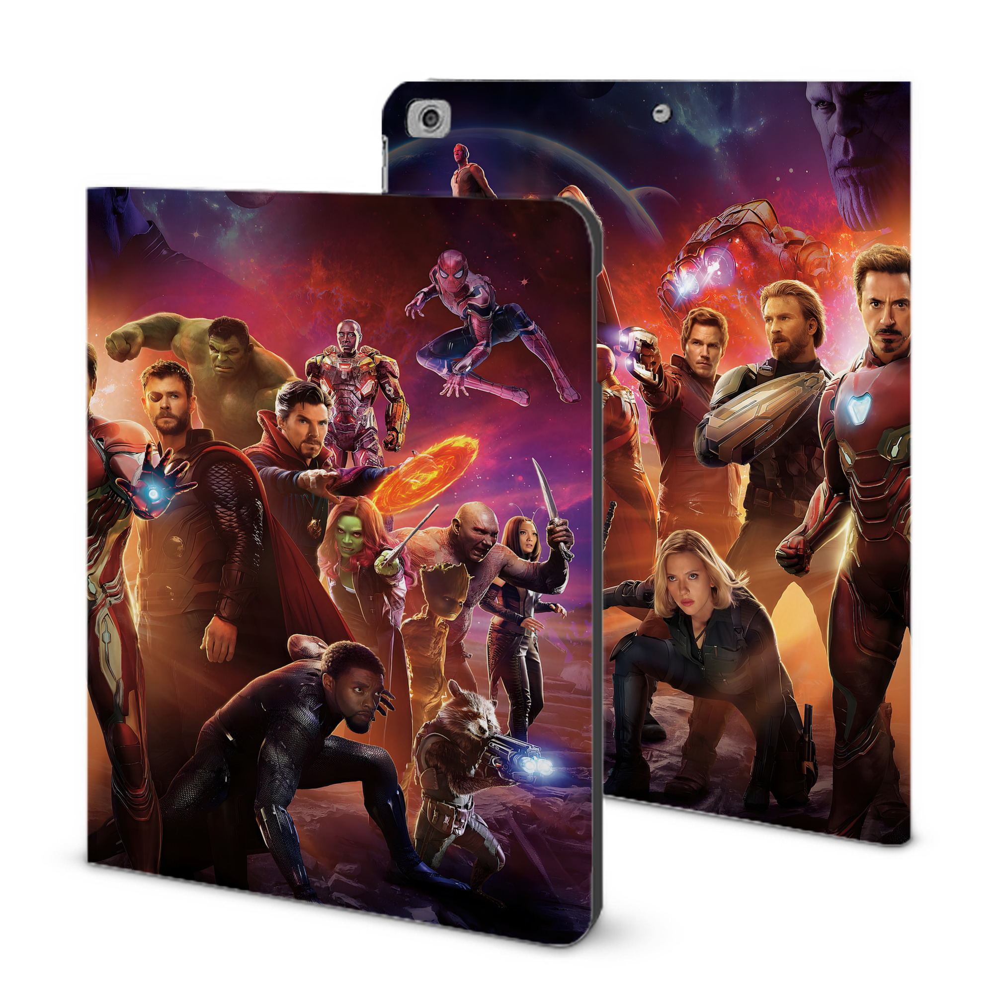 （画像用） アベンジャーズ The Avengers IPad ケース ブック型 PUレザー TPU 耐衝撃 軽量 薄型 ペン収納なし 全面保護 IPad 各モデル対応